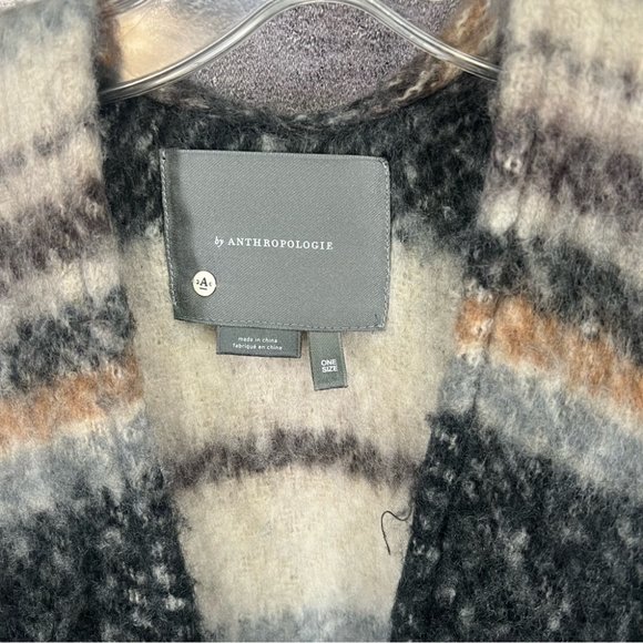 Anthropologie Knit Kimono - One Size Striped Poncho Shawl Boho Western Festival - Picture 3 of 8